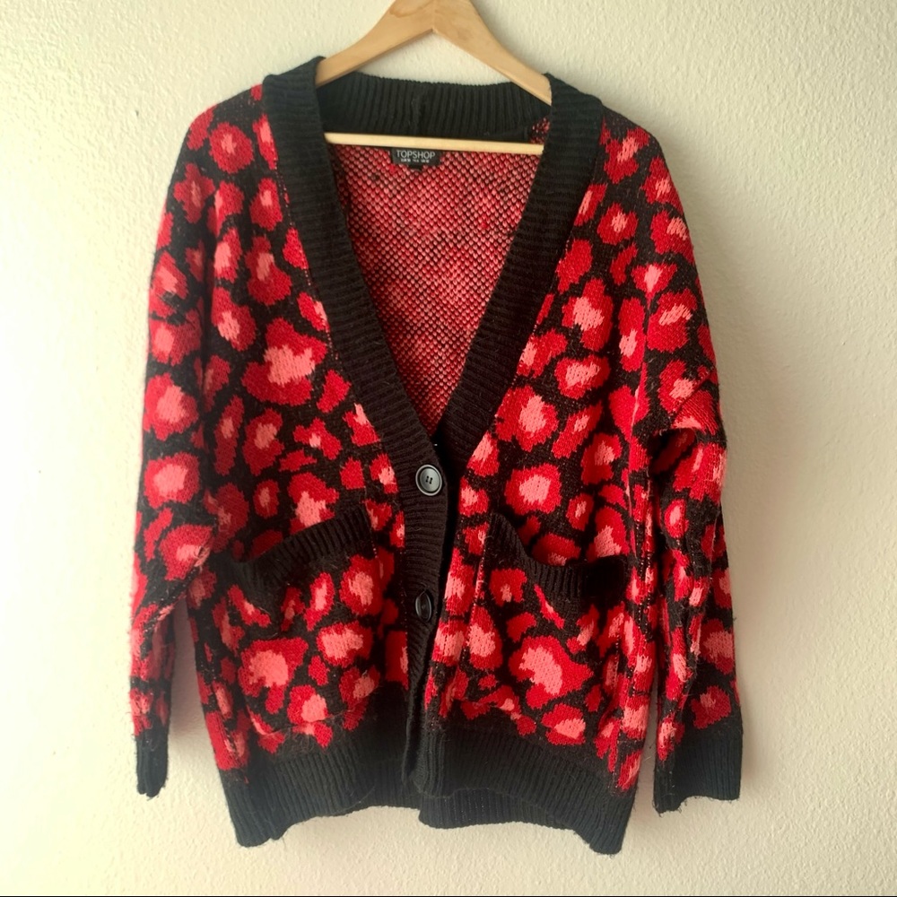 TOPSHOP cheetah print cardigan